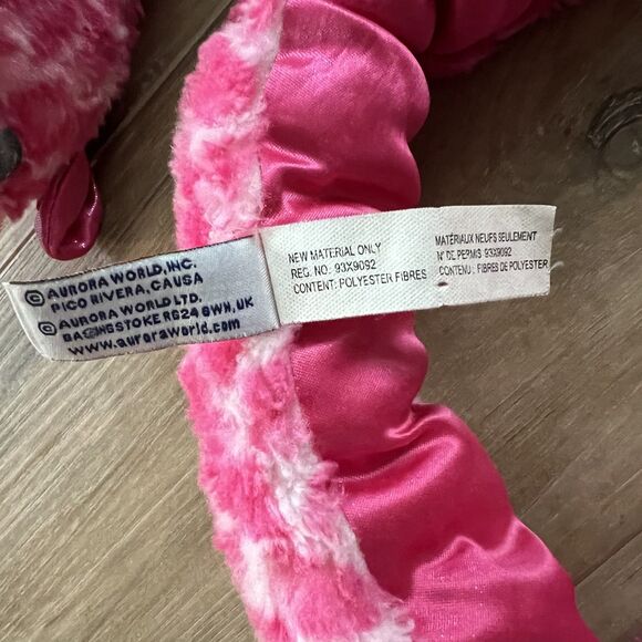 Pink Polka Dot Stuffed Animal Snake by Aurora Plushie Toy Christmas Present Gift - Picture 6 of 7